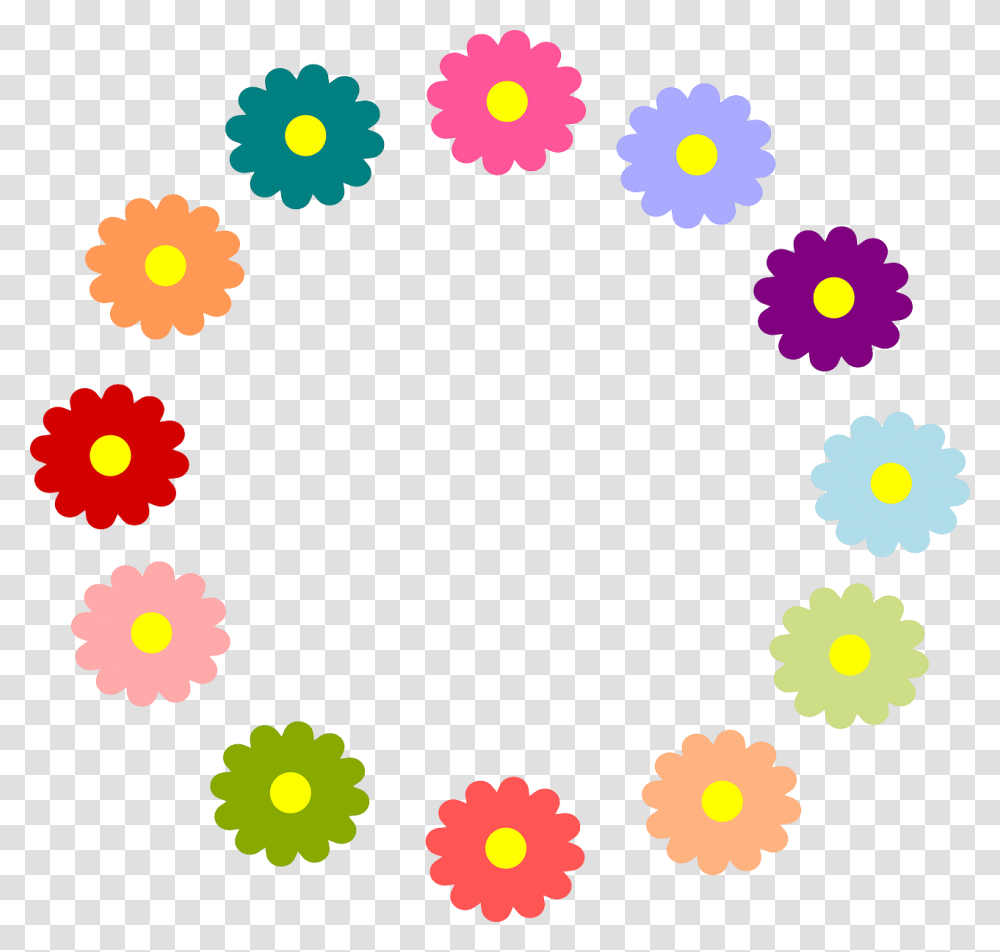 Flowers In A Circle Clipart, Pattern, Floral Design, Rug Transparent Png