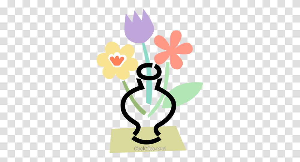 Flowers In A Vase Royalty Free Vector Clip Art Illustration, Poster, Advertisement, Plant, Blossom Transparent Png