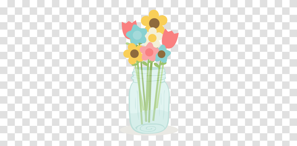Flowers In Mason Jar Svg Cutting Files Doodle Cut For Vase, Milkshake, Smoothie, Juice, Beverage Transparent Png