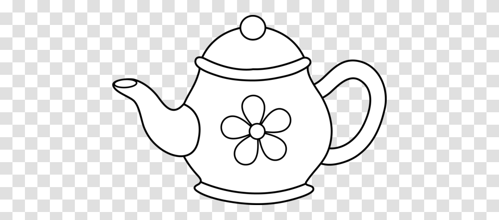 Flowers In Pots Coloring Pages Cute Teapot Line Art, Pottery, Snowman, Winter, Outdoors Transparent Png