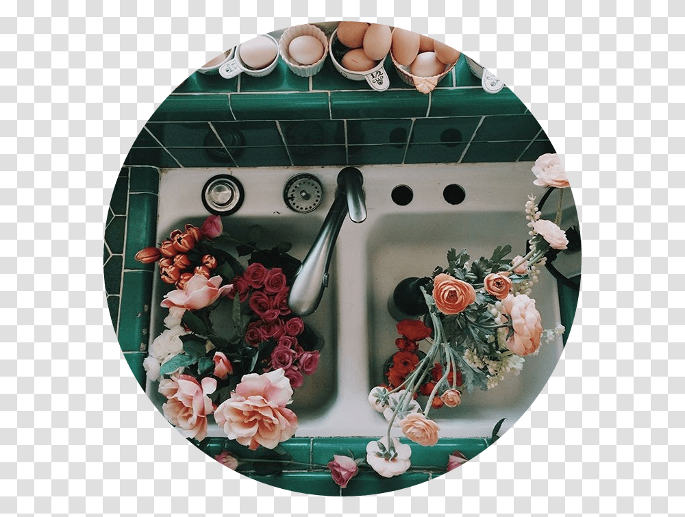Flowers In Sink Aesthetic, Dish, Meal, Food, Birthday Cake Transparent Png