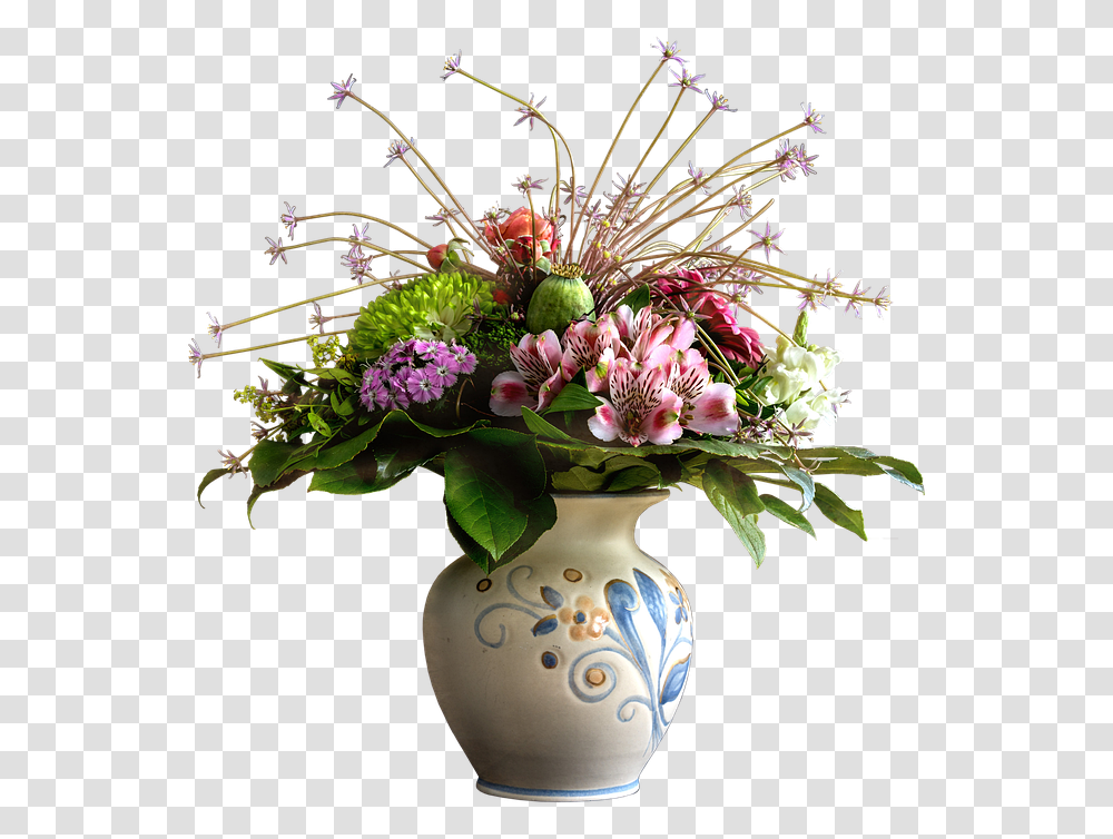 Flowers In Vase Amaryllis Boeket, Plant, Blossom, Ikebana Transparent Png