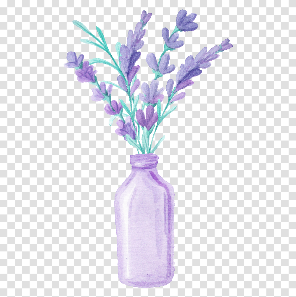 Flowers In Vase Ftestickers Watercolor Flowers Watercolor Lavender In A Pot, Plant, Blossom, Iris, Jar Transparent Png