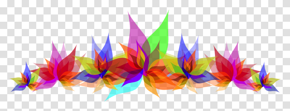 Flowers Multi Color Colorful Free Picture Design Background Vector, Pattern, Fractal Transparent Png