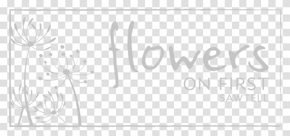 Flowers On First Logo Large Adobe Clean Font, Handwriting, Word, Alphabet Transparent Png