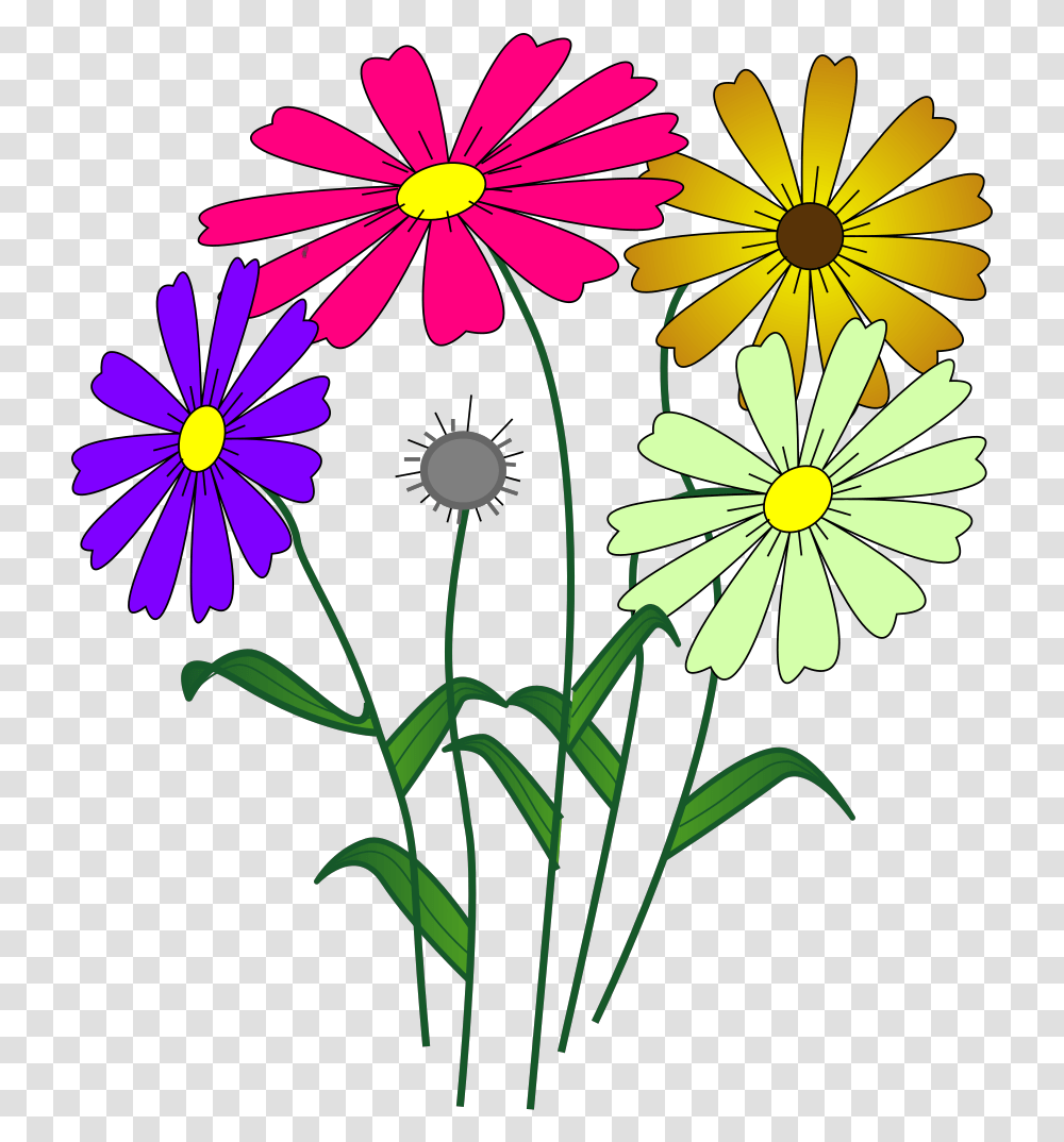 Flowers Outline Svg Clip Art For Cartoon Flowers, Plant, Daisy, Daisies, Blossom Transparent Png