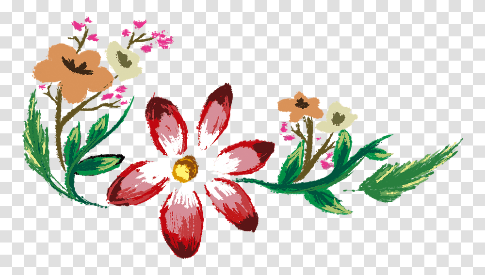 Flowers Painted Floral Free Image On Pixabay Portable Network Graphics, Art, Floral Design, Pattern, Plant Transparent Png