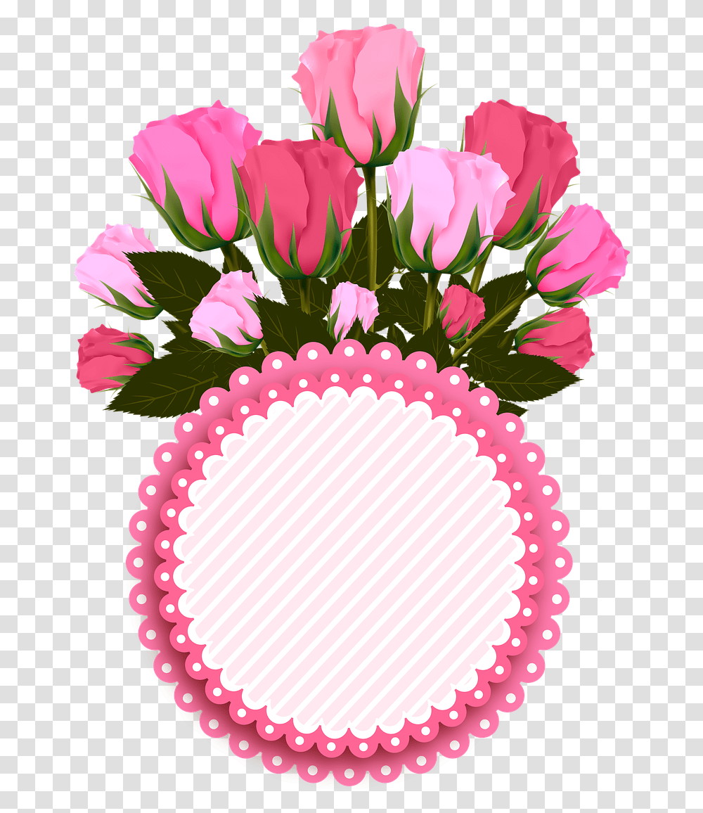 Flowers Roses Pink Bouquet Heart Icon Background Icon Pink Rose, Plant, Blossom, Petal Transparent Png