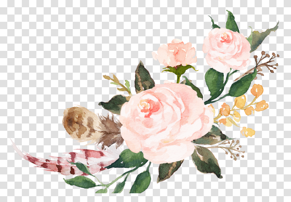 Flowers Stickers Aesthetic Pink Watercolor Flowers, Rose, Plant, Blossom, Petal Transparent Png