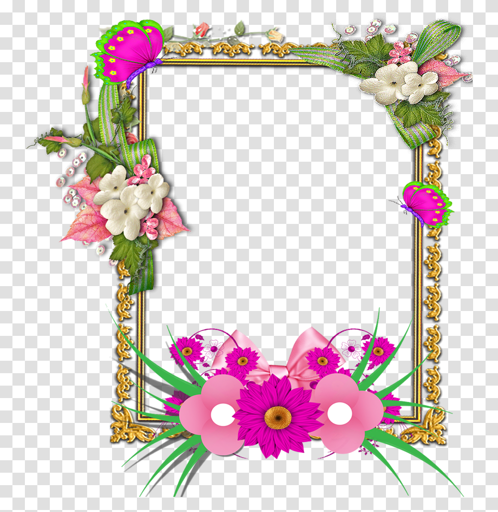 Flowers Tropical Frame, Floral Design, Pattern Transparent Png