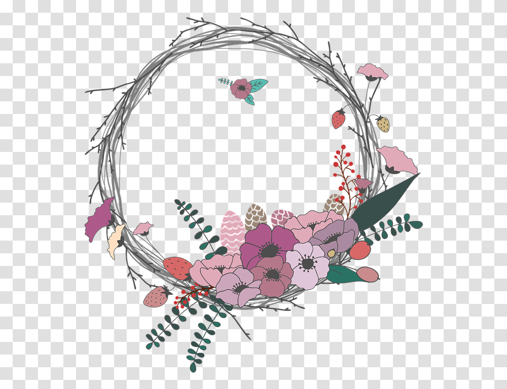 Flowers Twig Wreath Spring The Leaves Invitation, Accessories, Accessory, Jewelry, Tiara Transparent Png