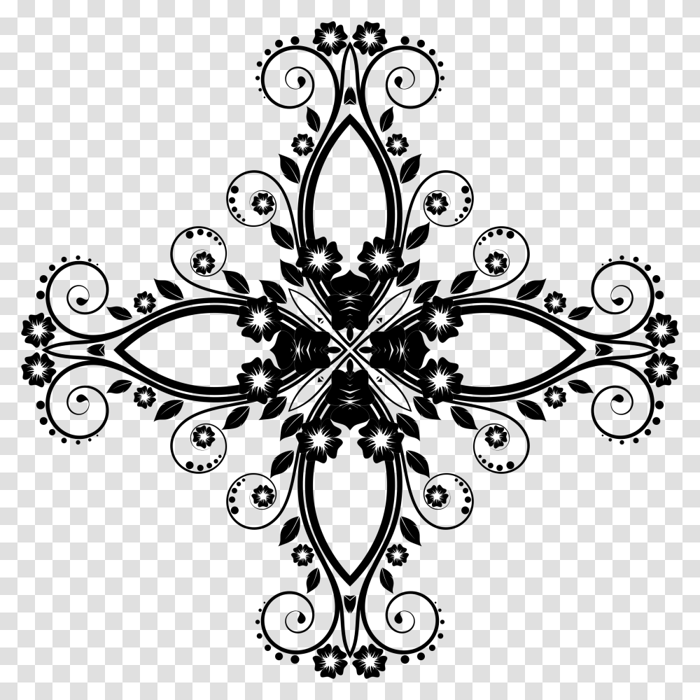 Flowers Vintage Vector Illustration, Star Symbol, Christmas Tree, Ornament Transparent Png