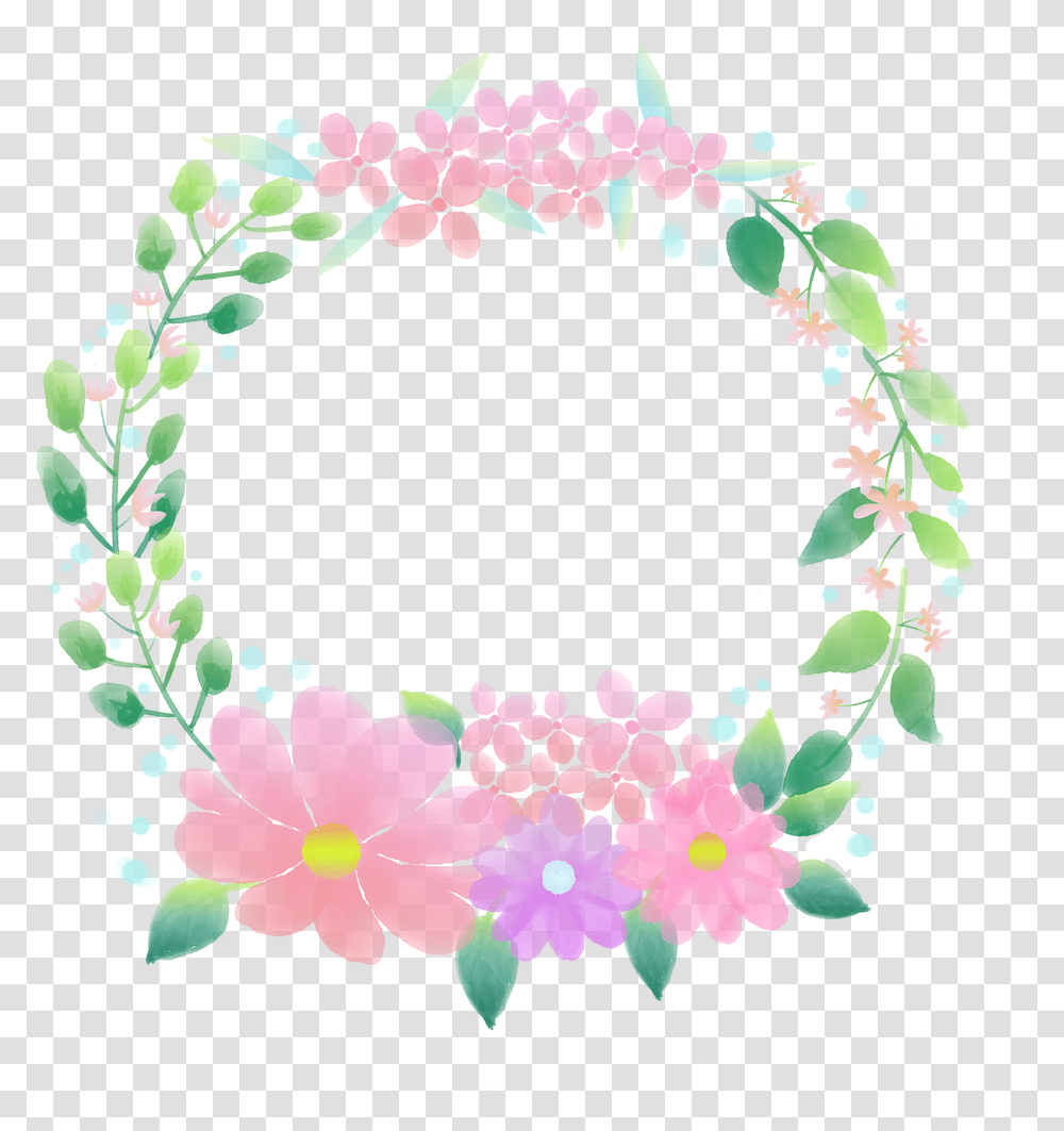 Flowers Watercolor Wreath Corona De Flores En Acuarela, Graphics, Art, Floral Design, Pattern Transparent Png