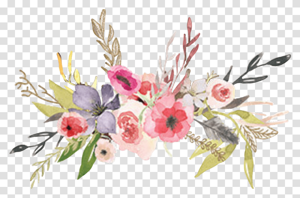 Flowers Watercolorsunicorncolors Unicorn 1451641 Unicorn Flowers, Plant, Blossom, Floral Design, Pattern Transparent Png