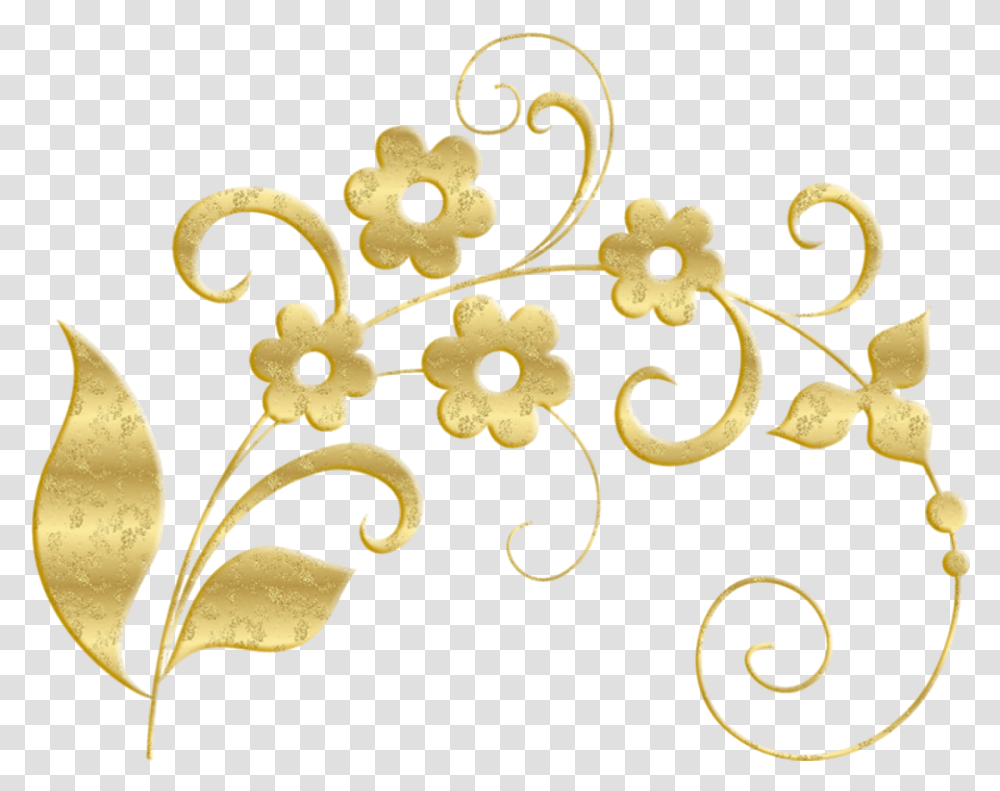Flowerstickers Flower Florals Flowers Goldflower Gold, Floral Design, Pattern Transparent Png