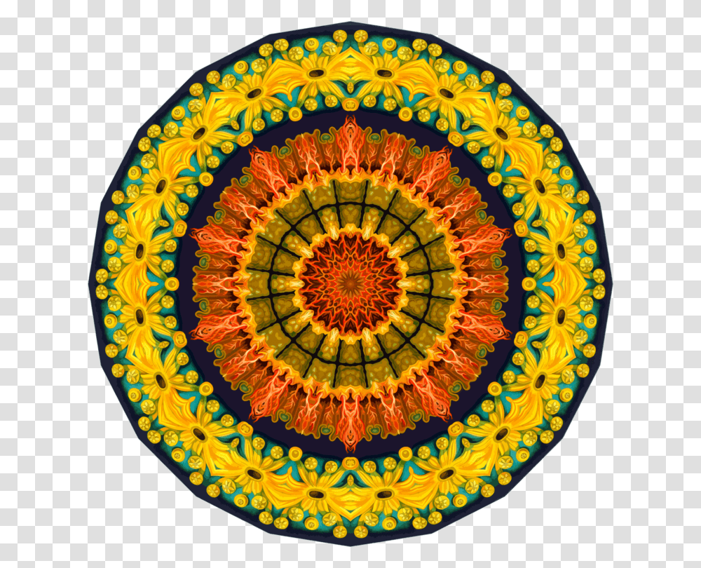 Flowersymmetryorange Circle, Pattern, Ornament, Rug, Fractal Transparent Png