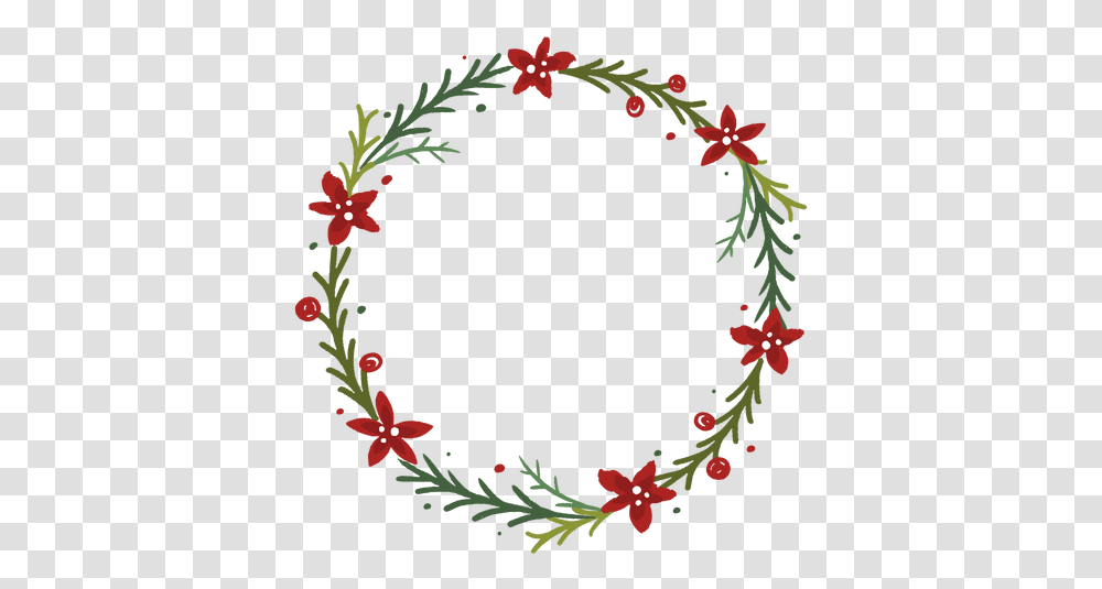 Flowery Christmas Wreath Floral, Plant, Blossom Transparent Png