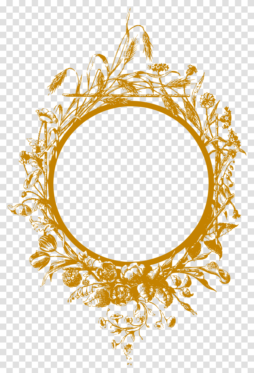 Flowery Frame 2 Clip Arts, Oval, Pattern Transparent Png