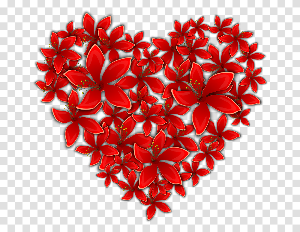 Flowery Heart Symbols Of Love Flowers, Petal, Plant, Blossom, Geranium Transparent Png
