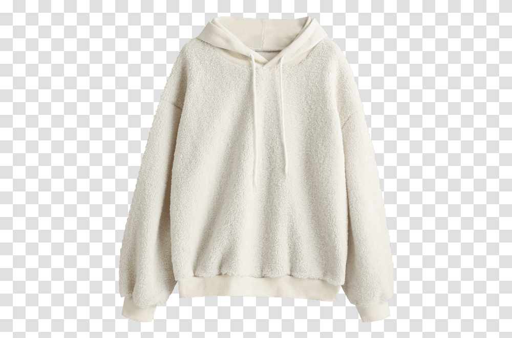 Fluffy White Hoodie, Apparel, Sweatshirt, Sweater Transparent Png