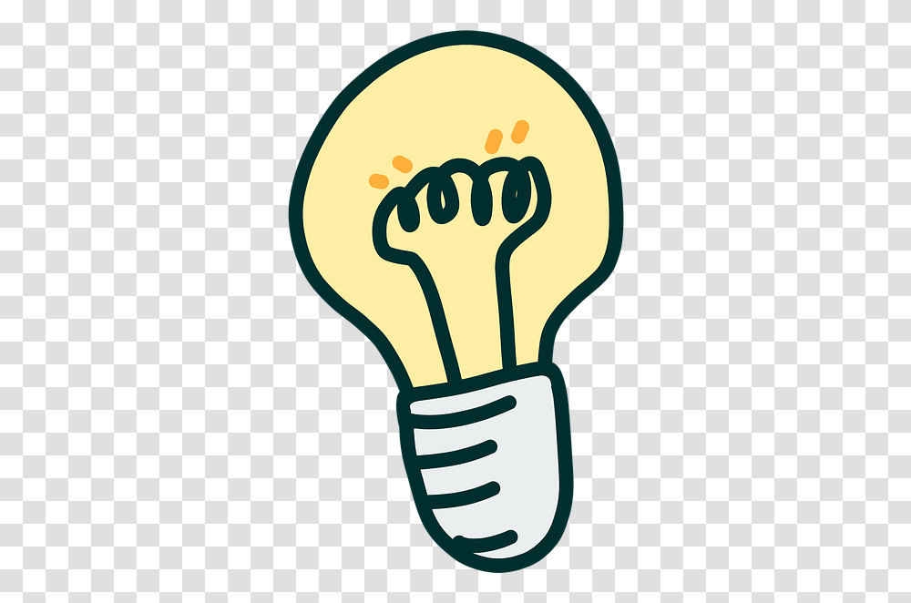 Fluorescent Light Cartoon, Lightbulb, Hand Transparent Png