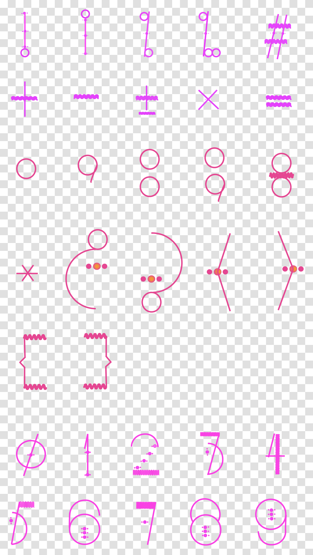 Fluorescent Pink Wavy Line Digital Symbol Parallel, Number, Pattern, Ornament Transparent Png