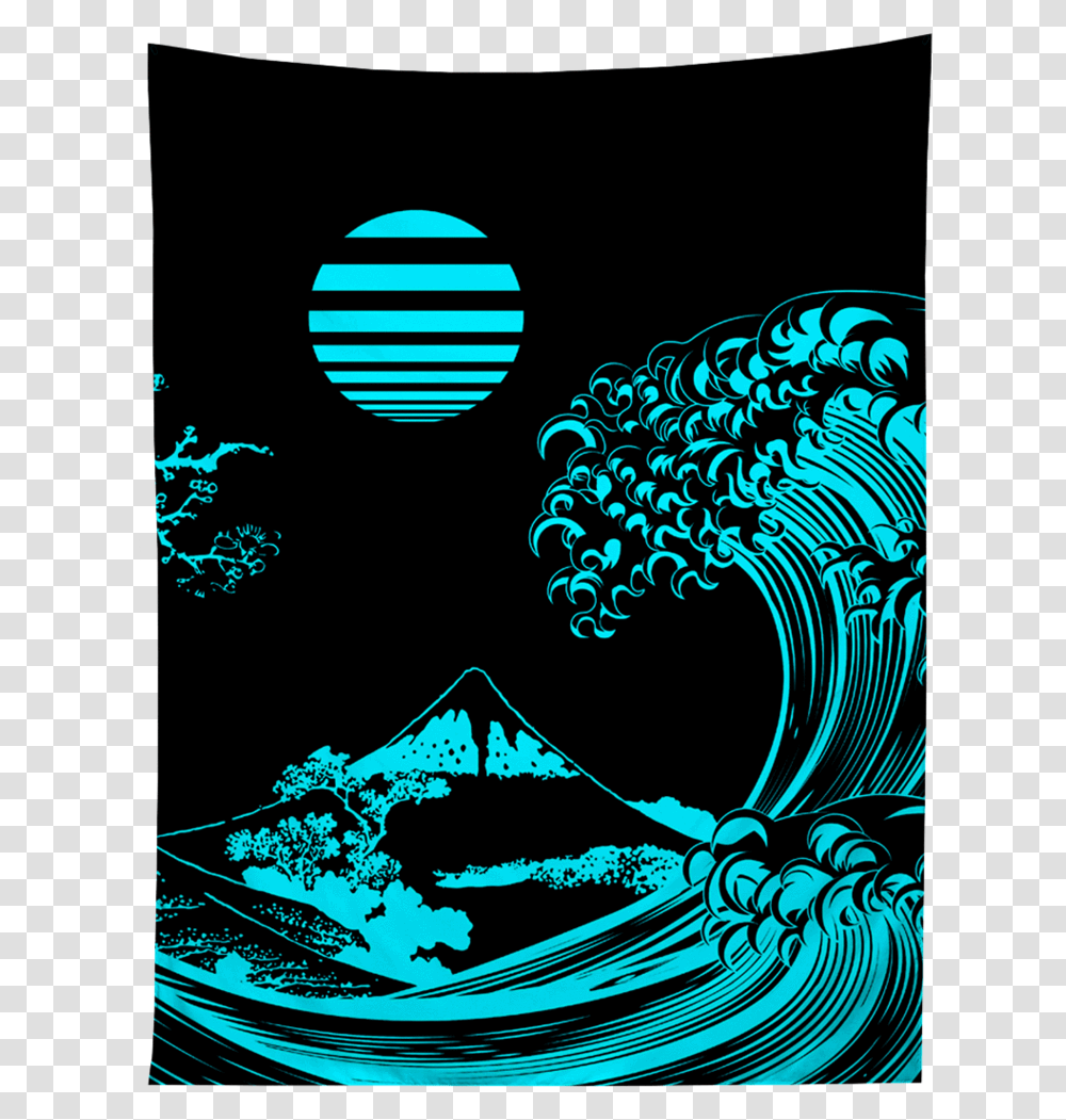 Fluorescent Wave Tapestry Hoodie, Poster, Advertisement, Pattern, Graphics Transparent Png