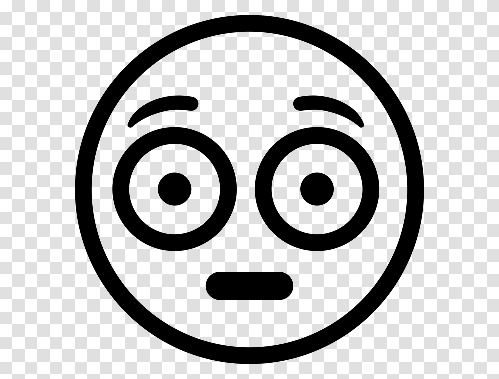 Flushed Face Emoji Flushed Face Emoji Black And White, Logo, Trademark, Stencil Transparent Png
