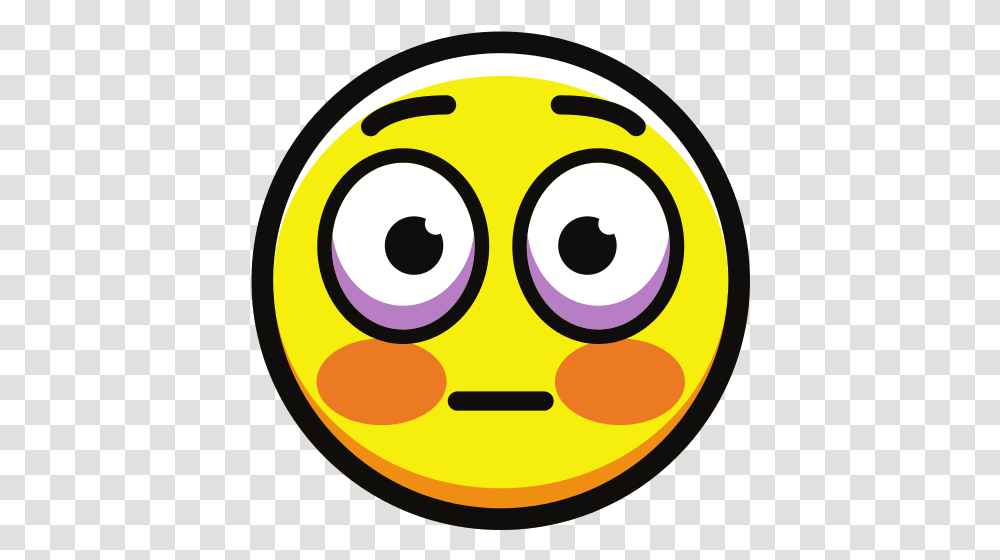 Flushed Face Happy, Pac Man, Bowl, Symbol, Graphics Transparent Png