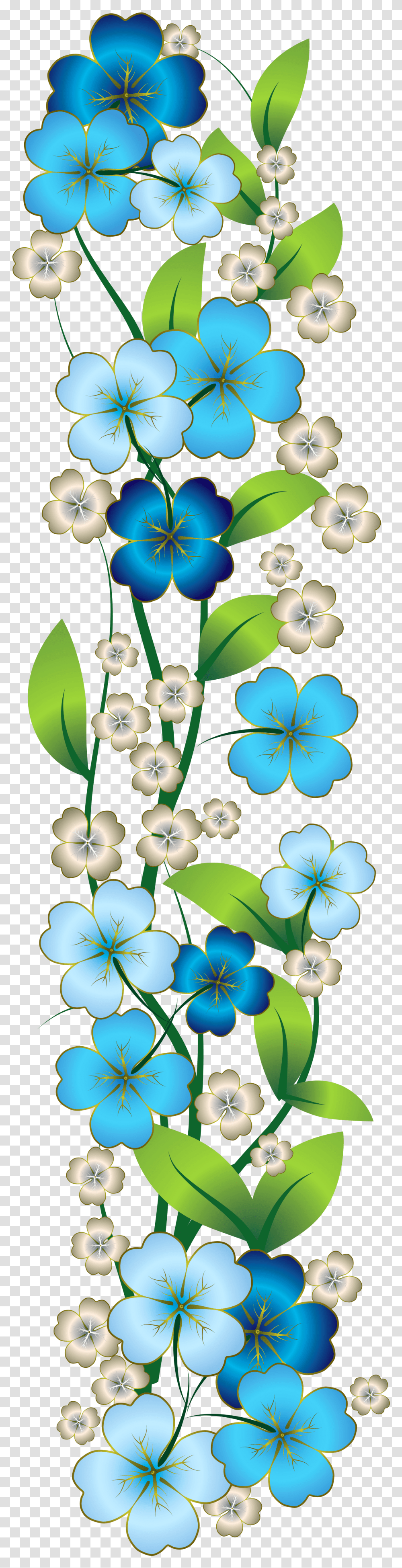 Flutes Clipart Bansi Blue Flower Border, Plant, Blossom, Petal Transparent Png