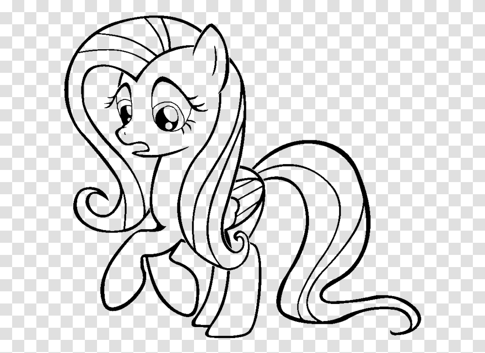 Fluttershy Coloring, Gray, World Of Warcraft Transparent Png