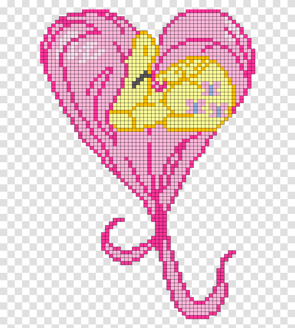 Fluttershy My Little Pony Heart Pixel Art, Pattern, Embroidery, Stitch Transparent Png