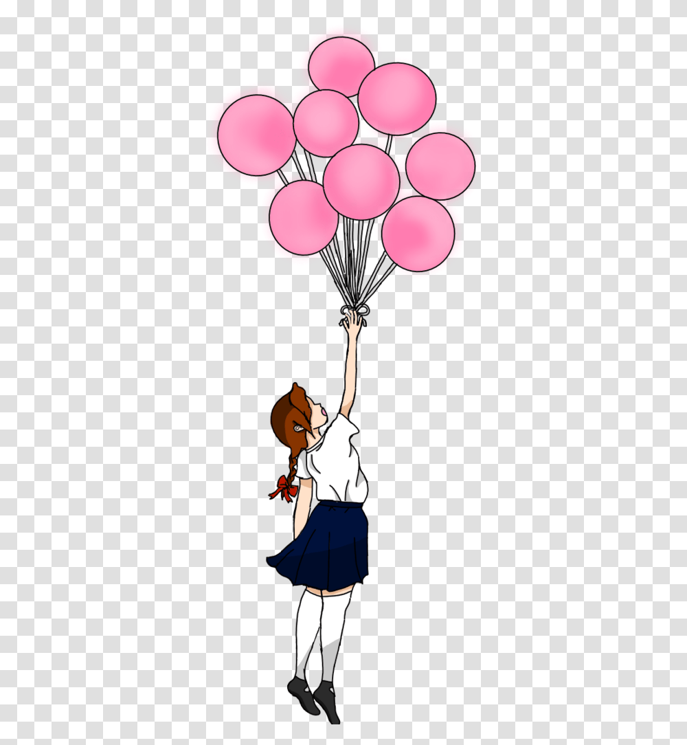 Fly Away Balloons Balloons Fly Away Anime, Person, Human, Lamp Transparent Png