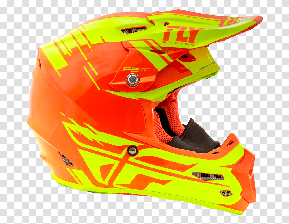 Fly F2 Cold Hi Vis Orange 2 Motorcycle Helmet, Apparel, Crash Helmet Transparent Png