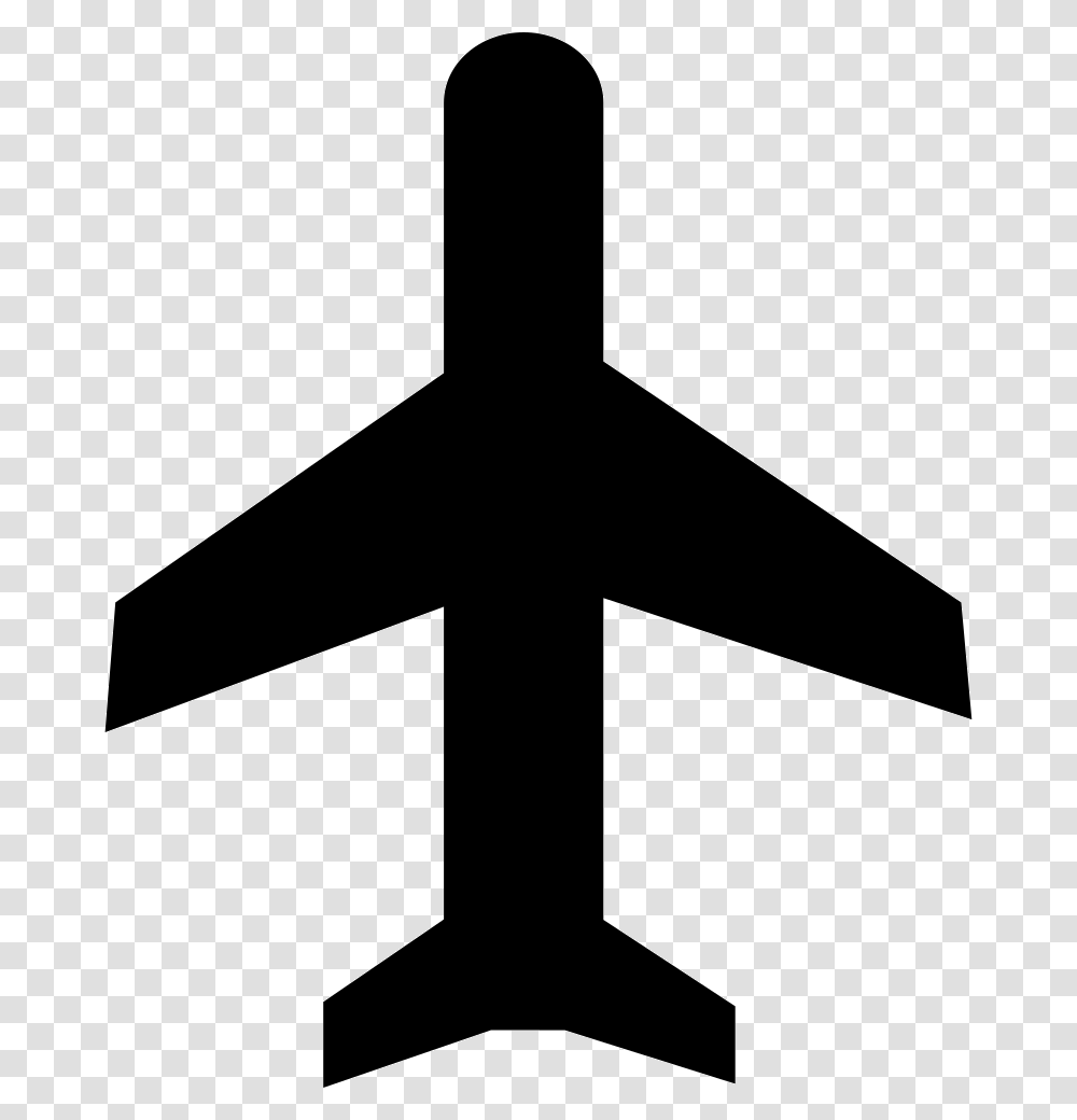 Flying Aeroplane Top View Plane Icon Top View, Cross, Silhouette, Star Symbol Transparent Png