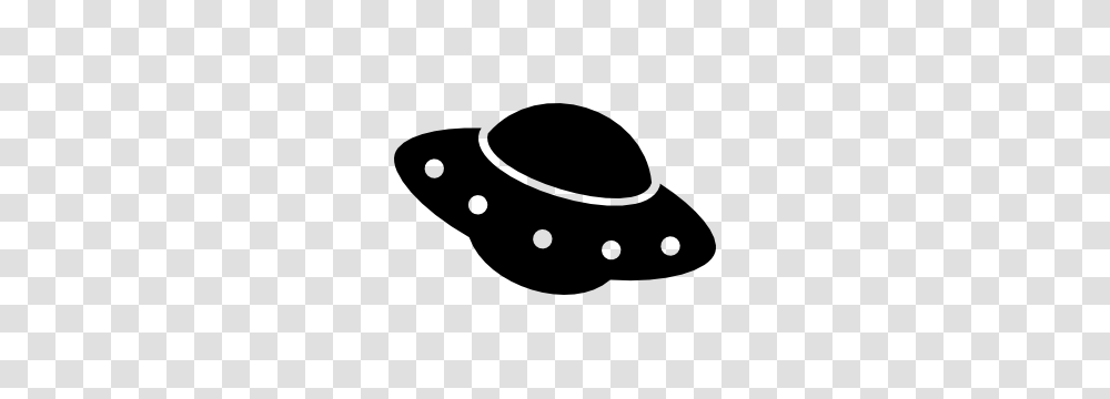 Flying Alien Spaceship Sticker, Apparel, Silhouette, Hat Transparent Png