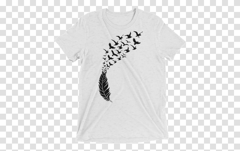 Flying Birds Short Sleeve Unisex Feather And Birds Flying, Clothing, Apparel, T-Shirt Transparent Png
