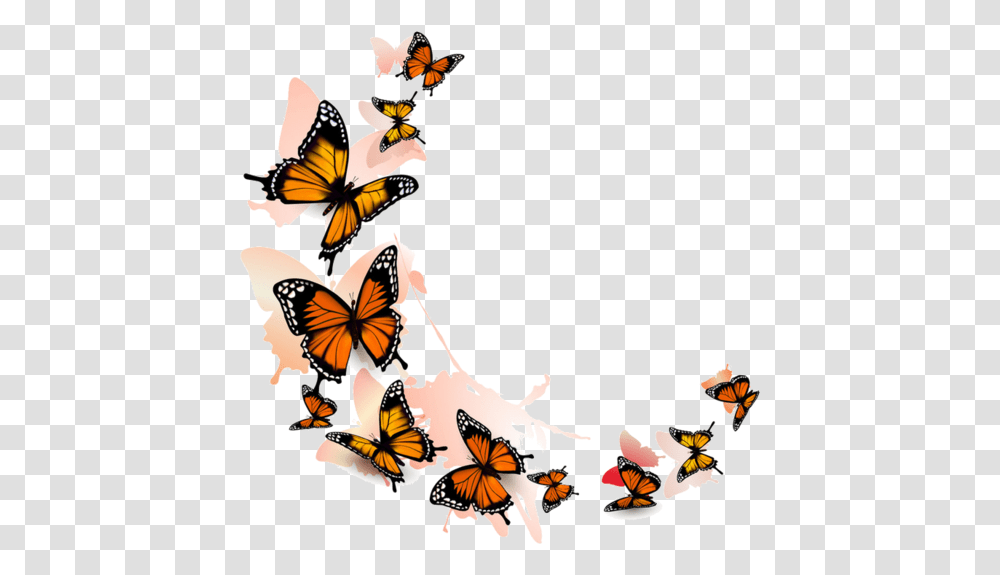 Flying Butterflies Background, Monarch, Butterfly, Insect, Invertebrate Transparent Png