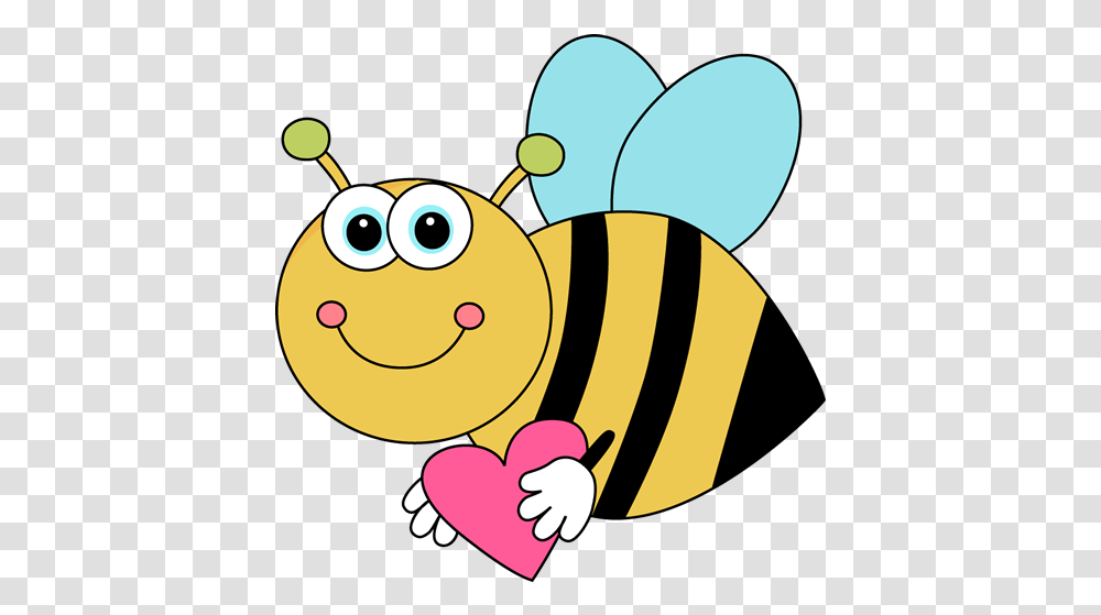 Flying Cartoon Valentine Bee With Heart Clip Art Flying Spelling Bee, Animal, Food, Sea Life, Invertebrate Transparent Png