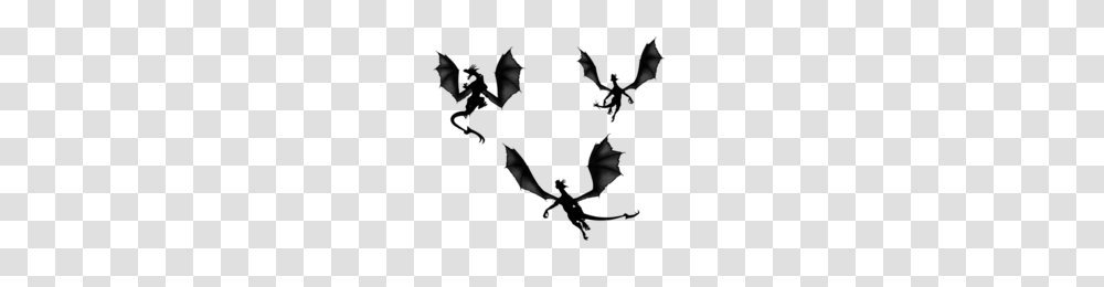 Flying Dragon Silhouette, Gray, World Of Warcraft Transparent Png