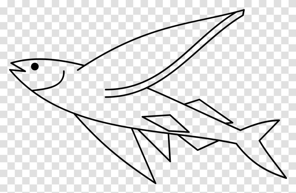 Flying Fish Negative Clip Arts Flying Fish Simple Drawing, Gray, World Of Warcraft Transparent Png