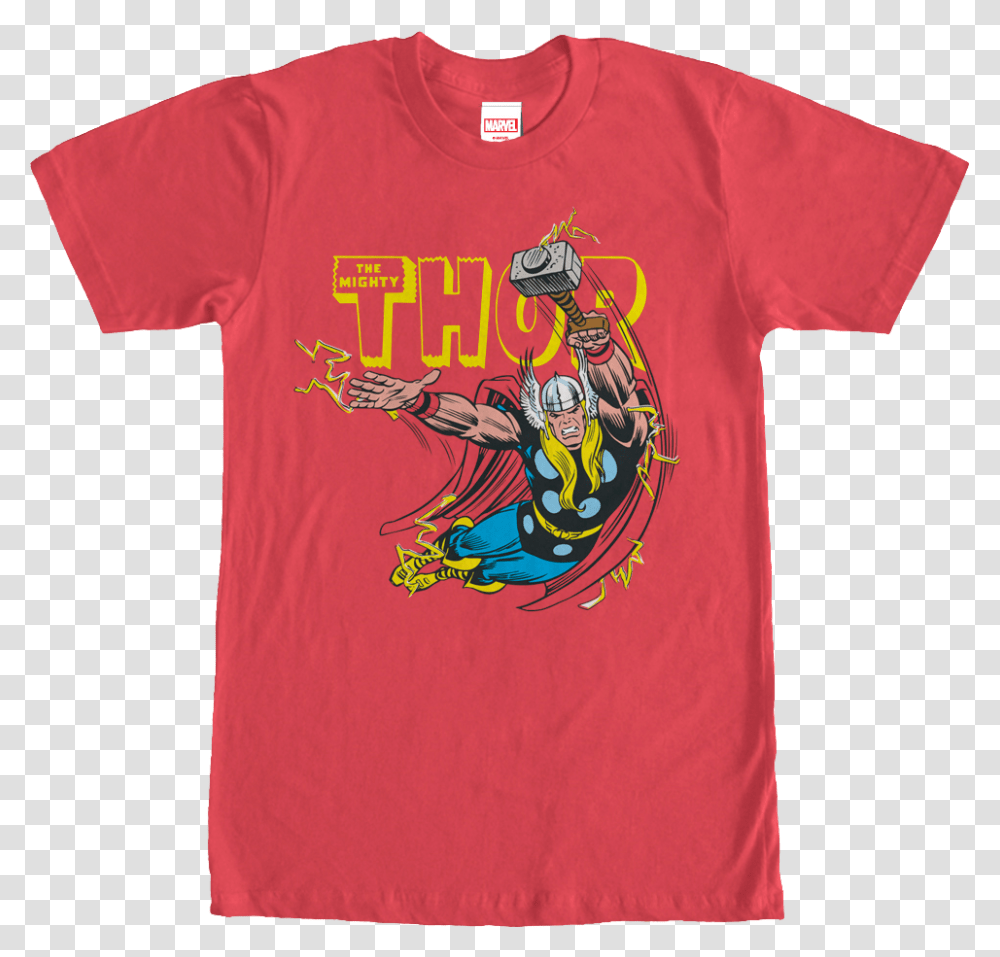 Flying God Of Thunder Thor T Shirt T Shirt, Apparel, T-Shirt, Person Transparent Png