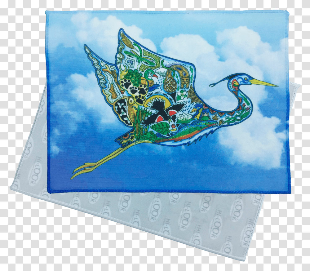 Flying Great Blue Heron Microfiber Cleaning Cloth Heron Transparent Png