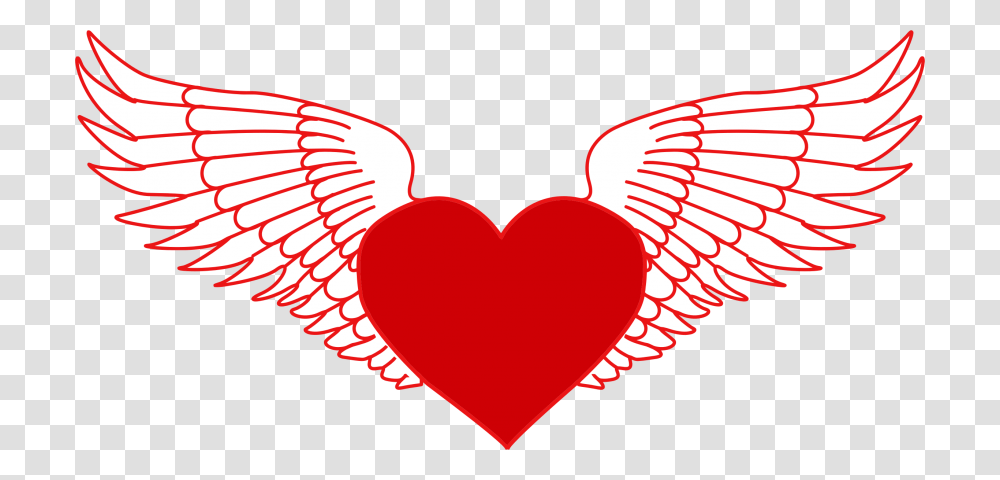 Flying Heart Vector Image Wings With Heart Svg, Label Transparent Png