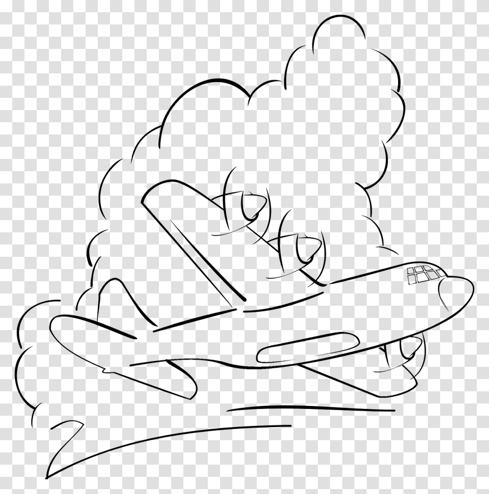 Flying Herk In The Clouds Clip Arts Line Drawing Of Airplane Flying, Gray, World Of Warcraft Transparent Png