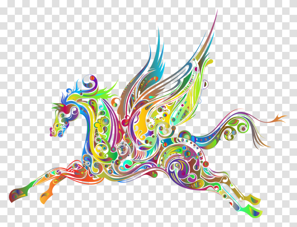 Flying Horses Pegasus Drawing Abstract Art, Dinosaur, Reptile, Animal, Pattern Transparent Png