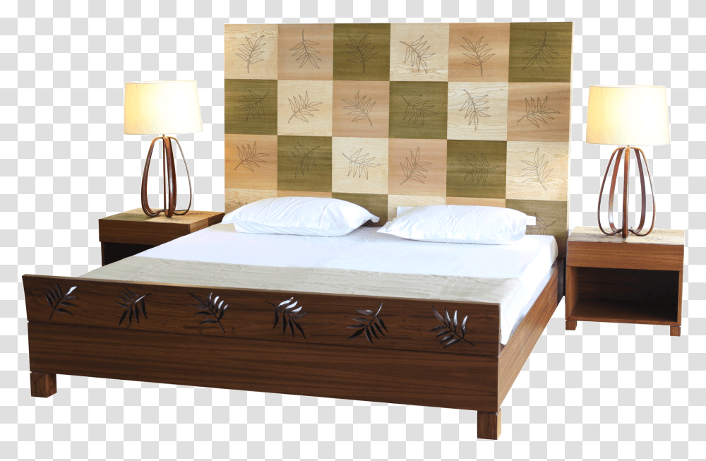 Flying Leaves Double Bed Bed Frame, Furniture, Table Lamp, Label Transparent Png