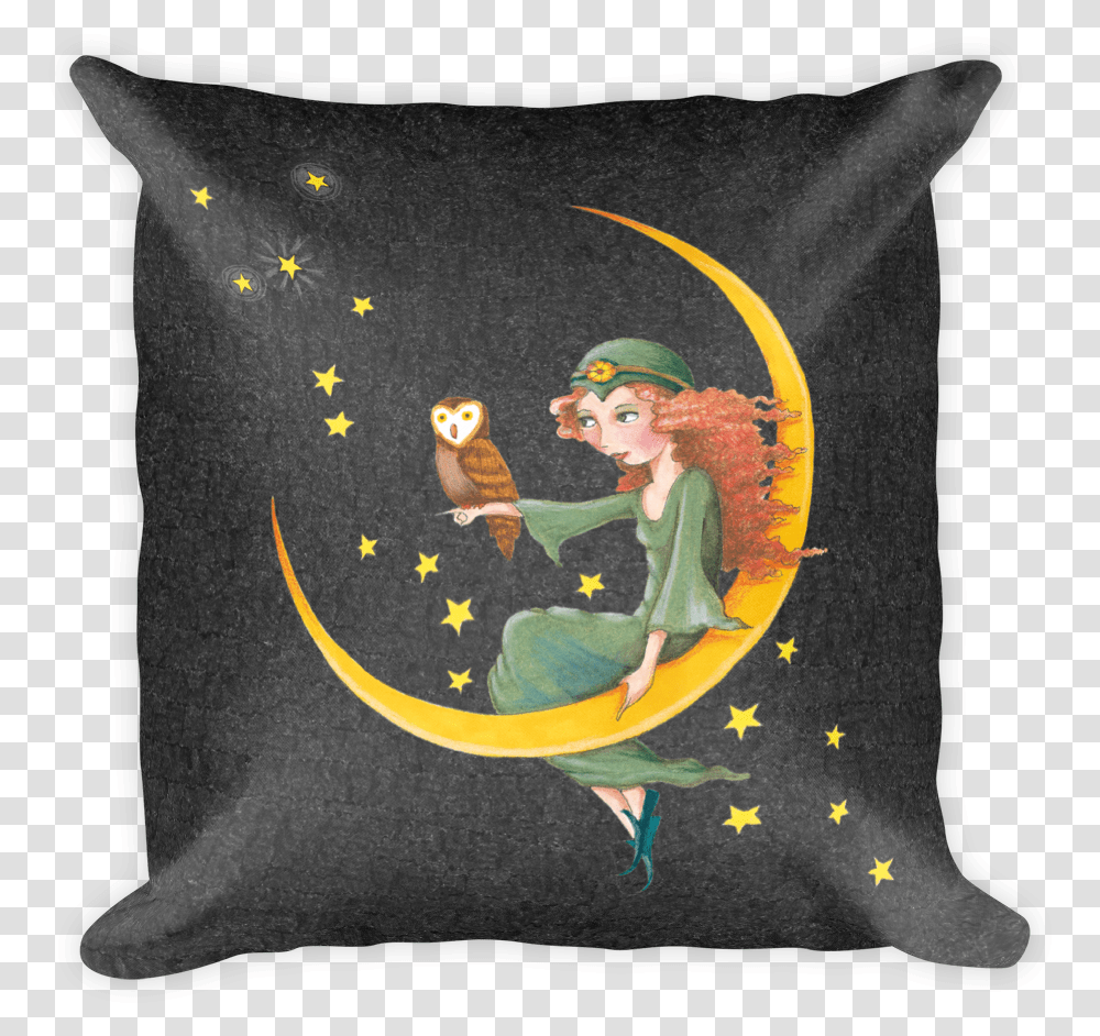 Flying On The Moon Pillow, Cushion, Person, Human Transparent Png