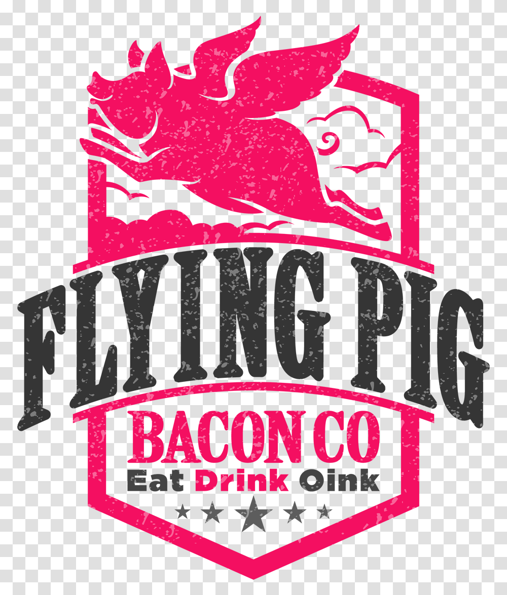 Flying Pig Bacon Co Graphic Design, Logo, Poster Transparent Png