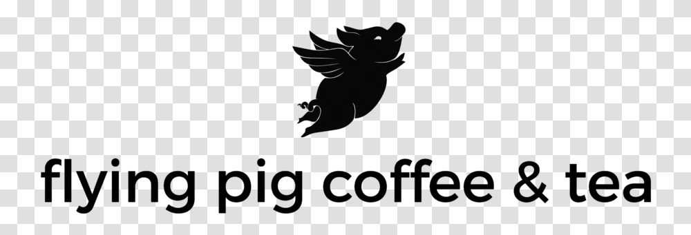 Flying Pig Coffee Amp Tea Logo Black Illustration, Gray, World Of Warcraft Transparent Png
